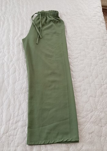 Haki Kadın  Bol Kesim Pantolon s ,m  için uygun - Görsel 3