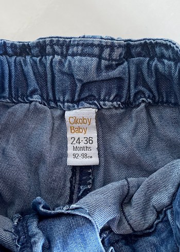 24-36 Ay Beden Kemerli Kız Kot Şort Lacivert