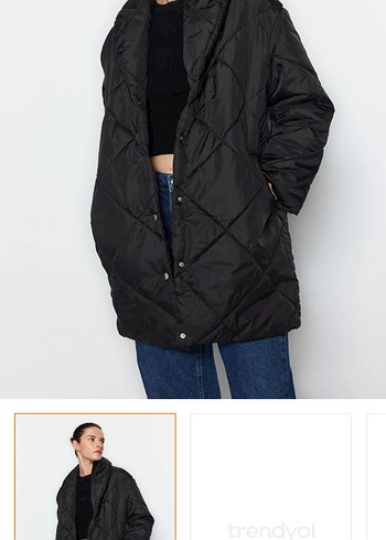 Düğmeli Siyah Oversize Kadın Ceket