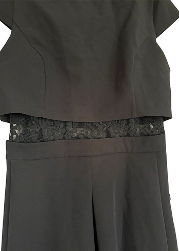 Siyah dantel Kemerli Mini Elbise - Görsel 3