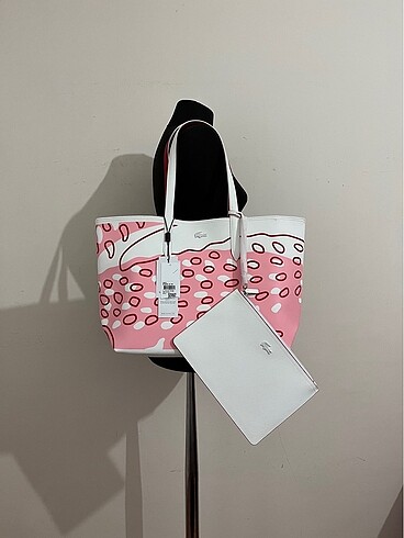 Lacoste çift taraflı shopping totebag
