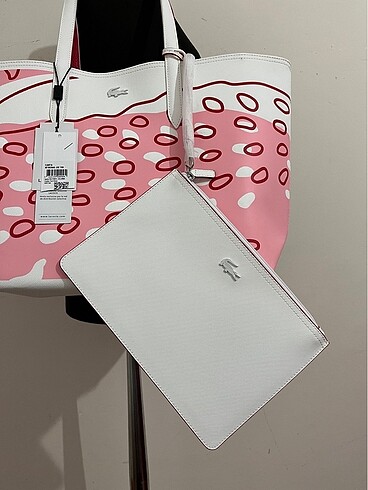Beden çeşitli Renk Lacoste çift taraflı shopping totebag
