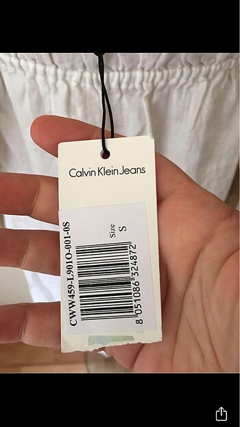 s Beden beyaz Renk Calvin Klein keten elbise