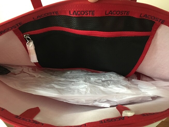 Beden kırmızı Renk Lacoste büyük shopping totebag