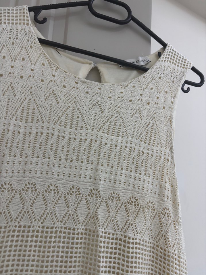 Dantel Detaylı Beyaz Bohem elbise - Görsel 4