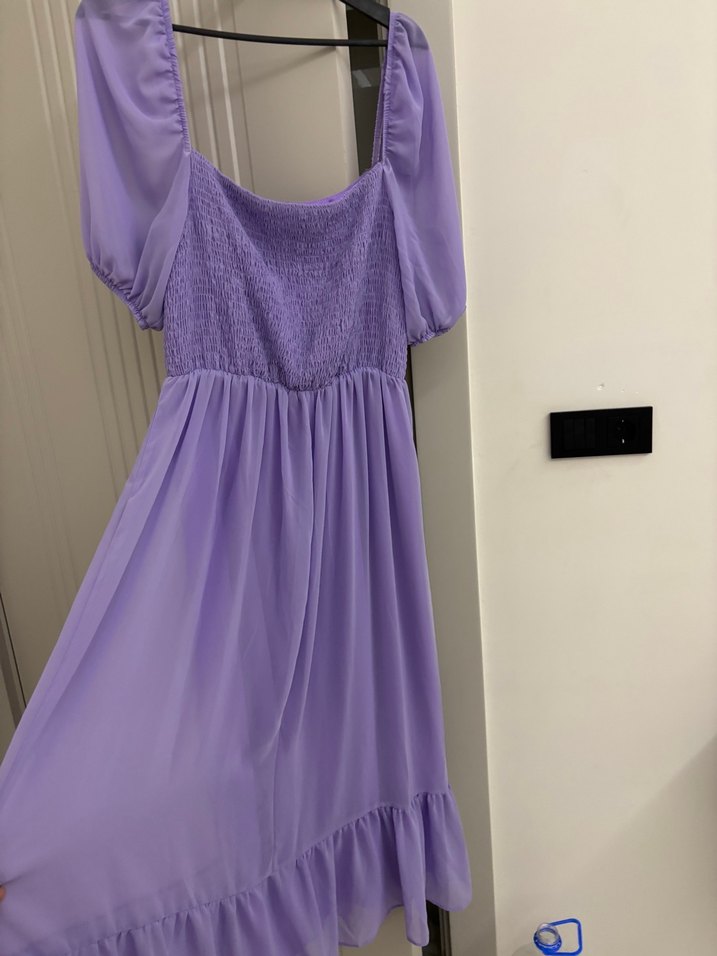 Mor Midi Bohem Elbise - Görsel 2