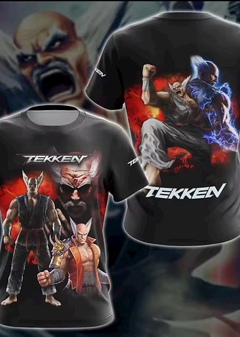 2K Game TEKKEN Baskılı Siyah Erkek Tişört