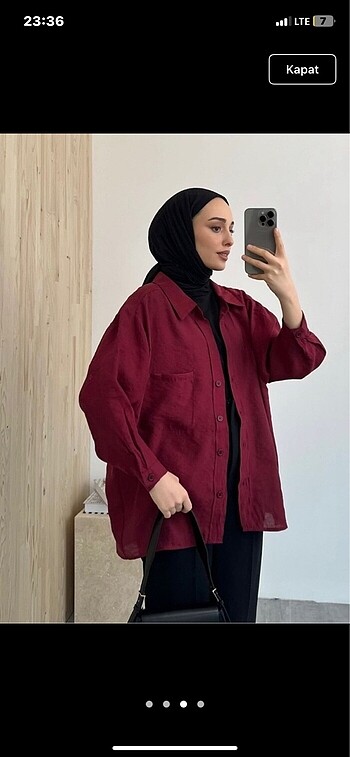 m Beden Bordo gömlek