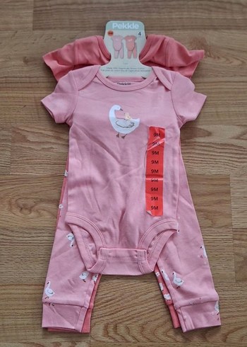 Pembe Kısa Kollu Kız Bebek Takim - Görsel 4