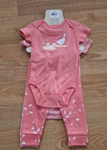 Pembe Kısa Kollu Kız Bebek Takim - Görsel 3