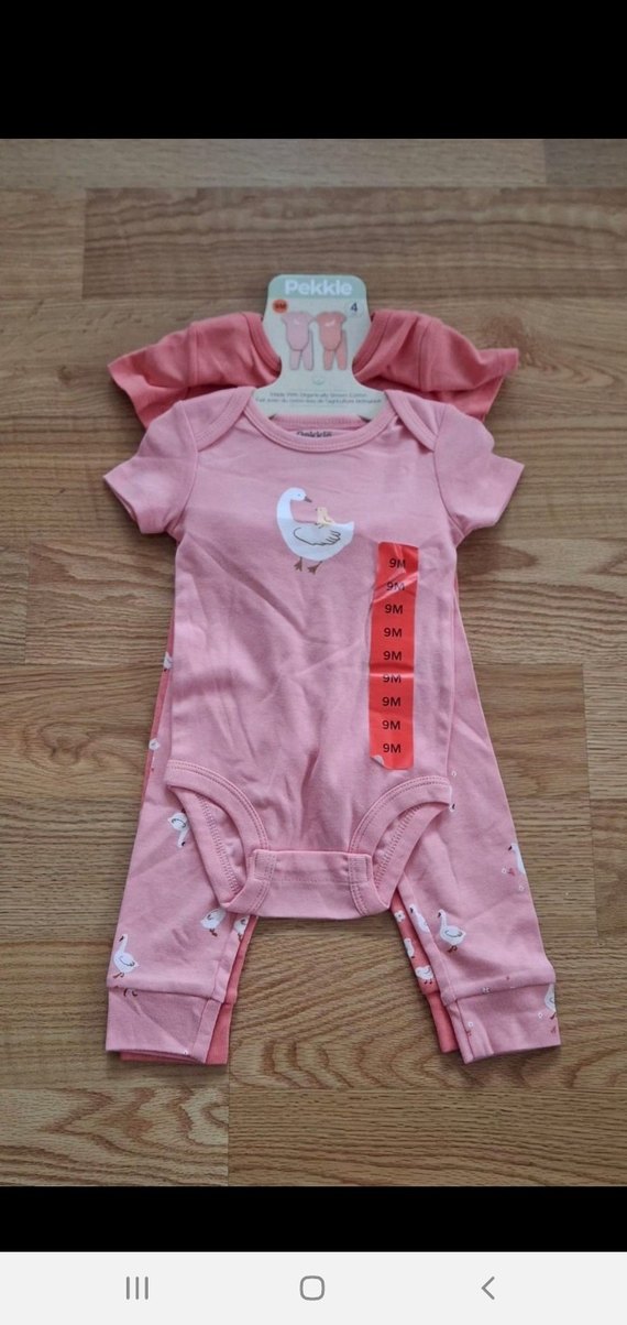 Pembe Kısa Kollu Kız Bebek Takim - Görsel 4