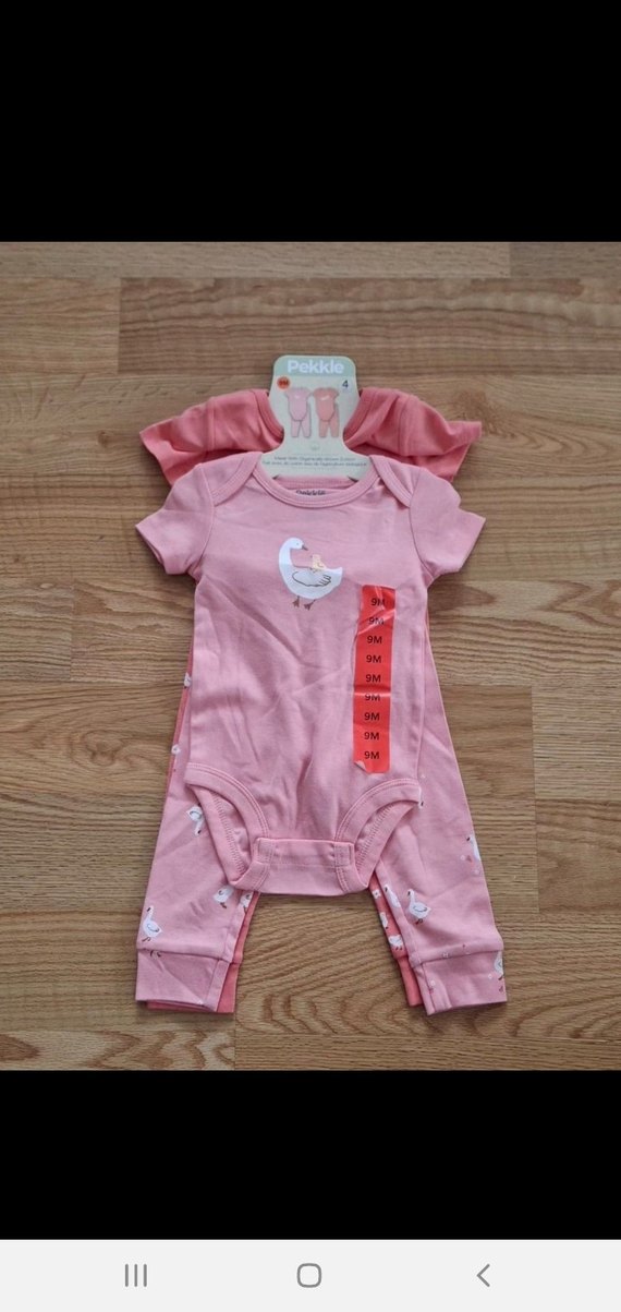 Pembe Kısa Kollu Kız Bebek Takim - Görsel 2