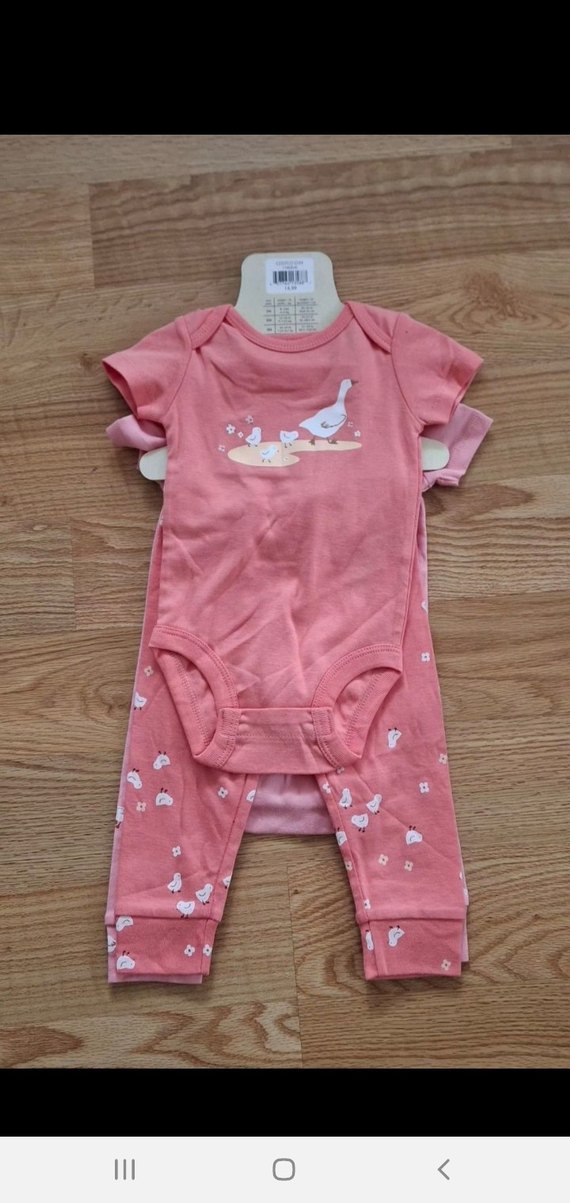 Pembe Kısa Kollu Kız Bebek Takim - Görsel 3