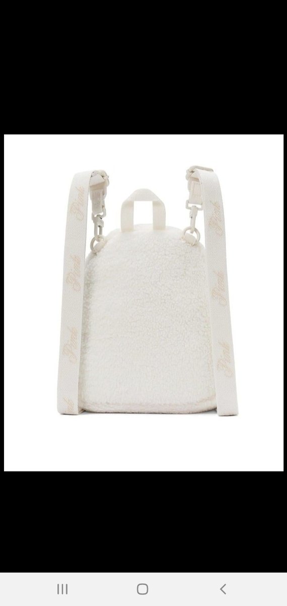 Beyaz Peluş Kadın Sırt Çantası Victoria's Secret - Görsel 3
