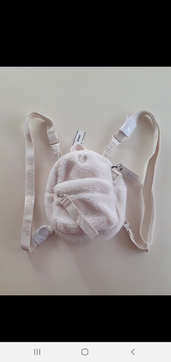 Beyaz Peluş Kadın Sırt Çantası Victoria's Secret - Görsel 5