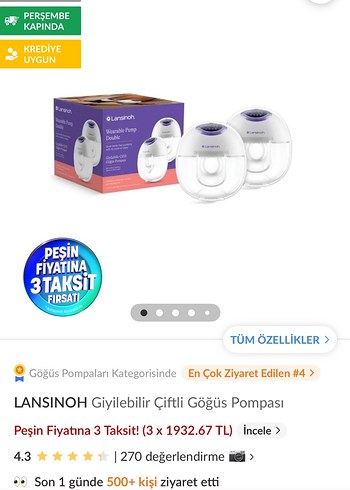 Lansinoh Giyilebilir Çiftli Göğüs Pompası Beyaz