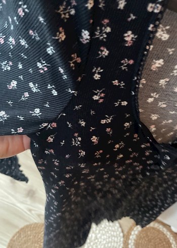 V Yaka Düğmeli Uzun Kollu Siyah Elbise - Görsel 2