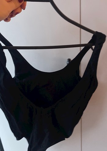 Siyah Spor Kadın Mayo, Kolsuz, Midi Boy - Görsel 3