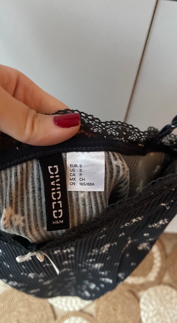 Siyah Askılı Mini Emzirme Gecelik - Görsel 4