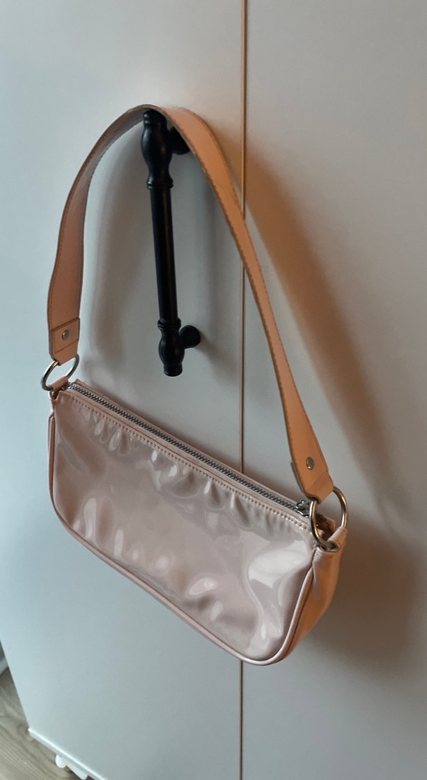 Bej Deri Tokalı Kadın Omuz Çantası - Görsel 2