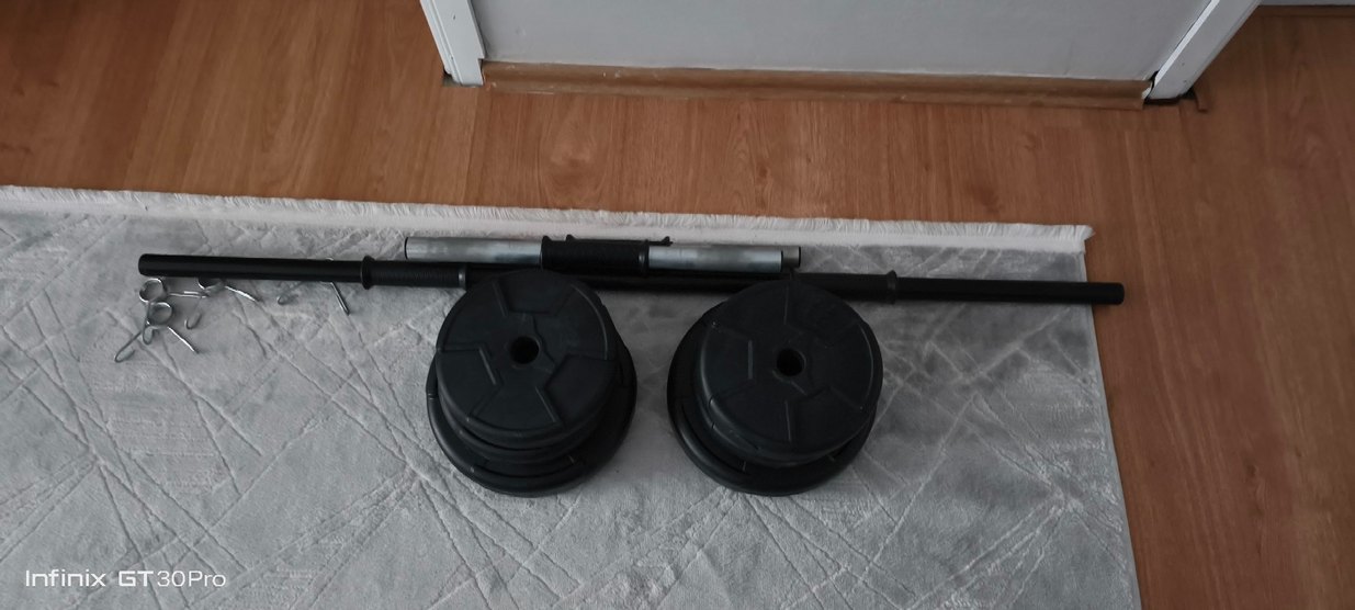 Siyah Baskılı halter ve Dumbıl 20 kg - Görsel 3