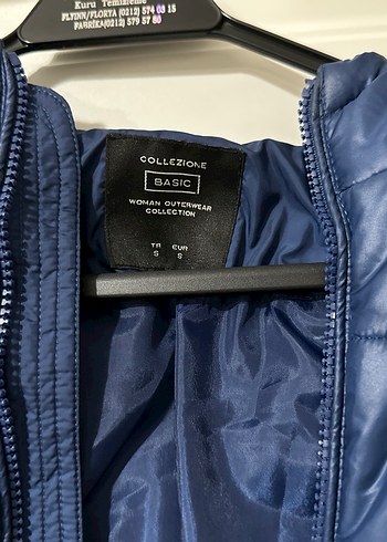 Koyu Mavi Fermuarlı Kadın Mont - Görsel 2