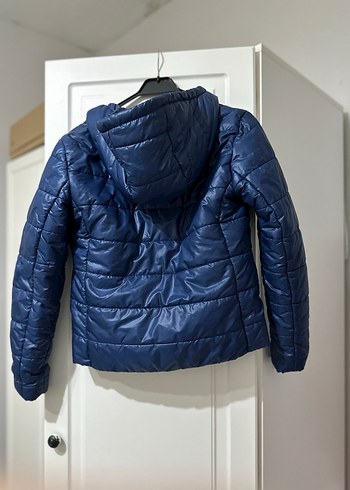 Koyu Mavi Fermuarlı Kadın Mont - Görsel 3