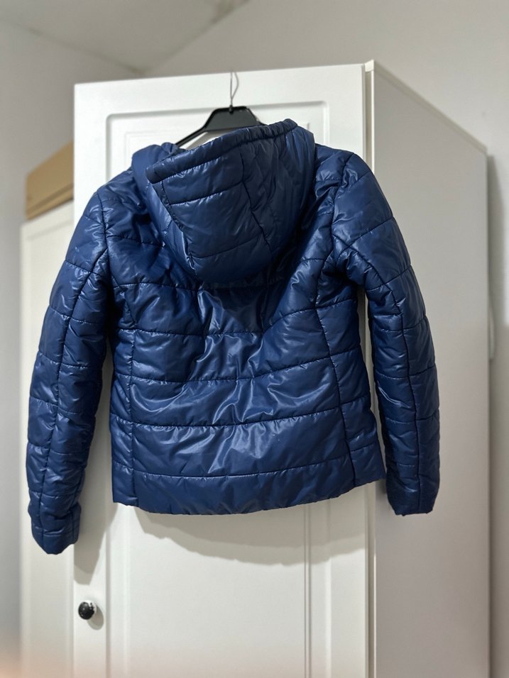 Koyu Mavi Fermuarlı Kadın Mont - Görsel 3