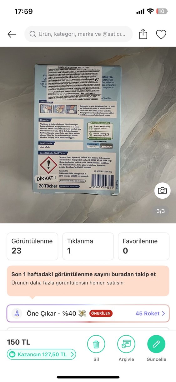 Domol Beyazlık Toz Mendili 20'li - Görsel 3