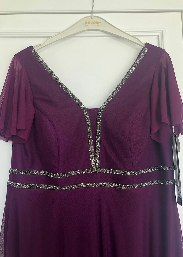 Mor Büyük Beden Abiye - Görsel 2