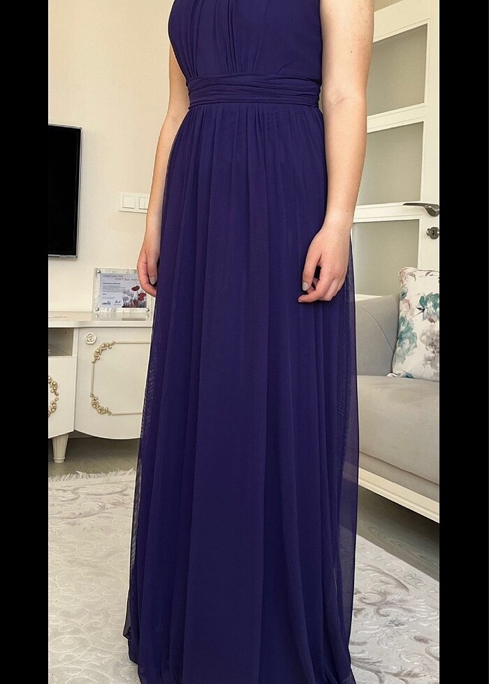 Mor Halter Yaka Elbise - Görsel 3