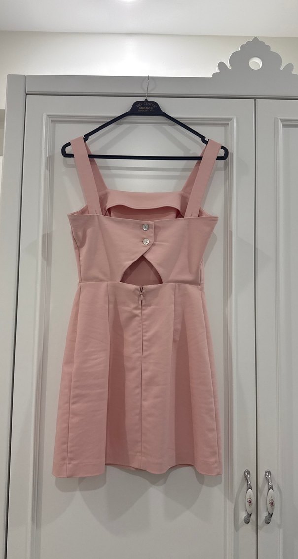 Adl Marka Pembe Mini Askılı Elbise - Görsel 2