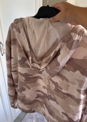 Bej Kamuflaj Desenli Midi Boy Kadın Ceket - Görsel 6