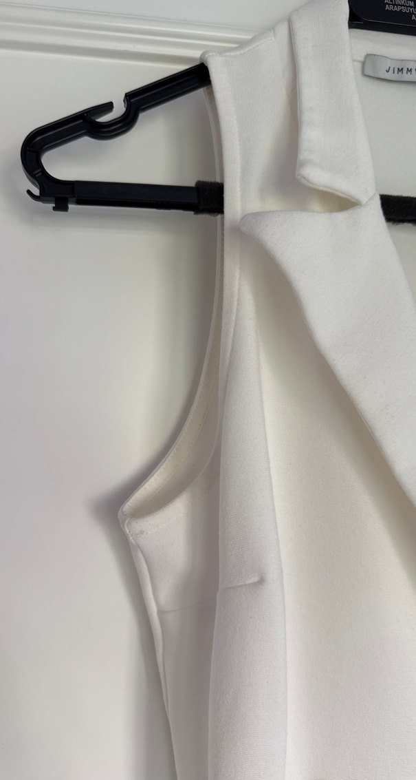 Beyaz Blazer Elbise - Görsel 4