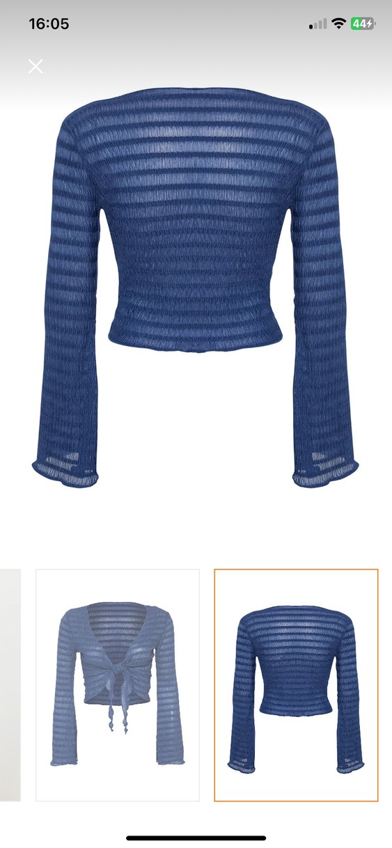 Mavi Bohem Pliseli Bolero - Görsel 2