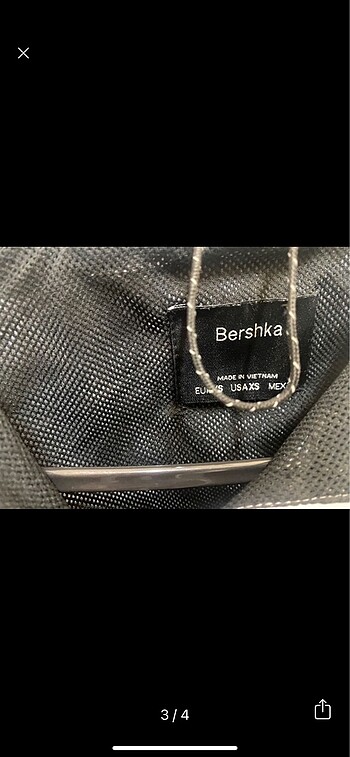 xs Beden gri Renk Bershka hologramlı kısa ceket