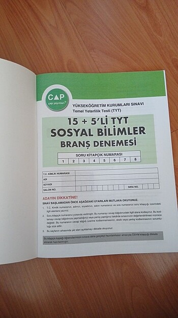  Sosyal Bilimler Denemesi Çap Yayınları