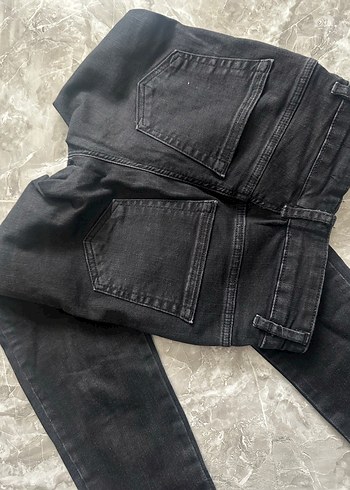 Düğmeli siyah Kadın Kot Pantolon - Görsel 5