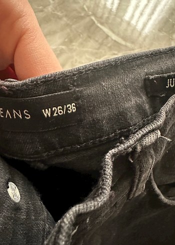 Kadın Siyah Kürklü Denim Pantolon - Görsel 3