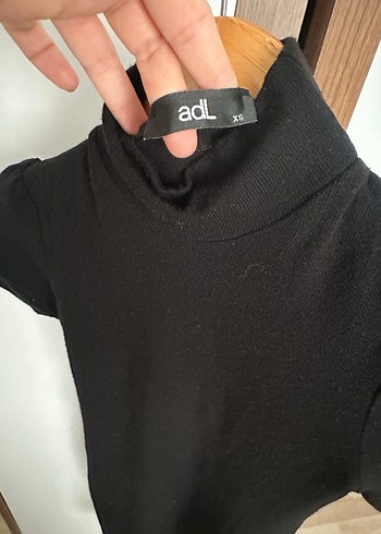 Siyah Yüksek Yakalı Kadın Triko Elbise - Görsel 2