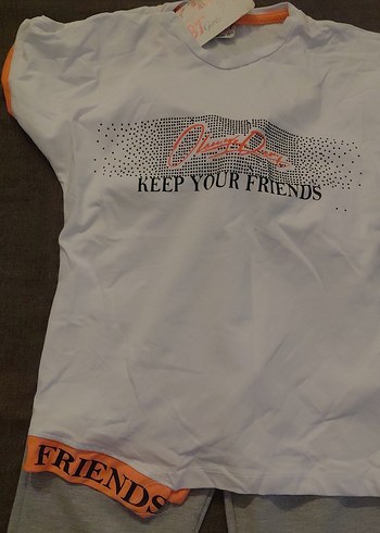 Gri Baskılı Kız Eşofmanı Takımı - Görsel 2