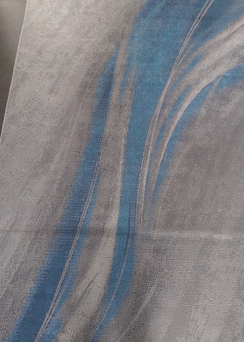 Gri Mavi Bağlama Desenli Modern Halı 160 220