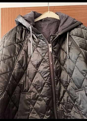 44 Beden gri Renk Zara model kapitone kaban