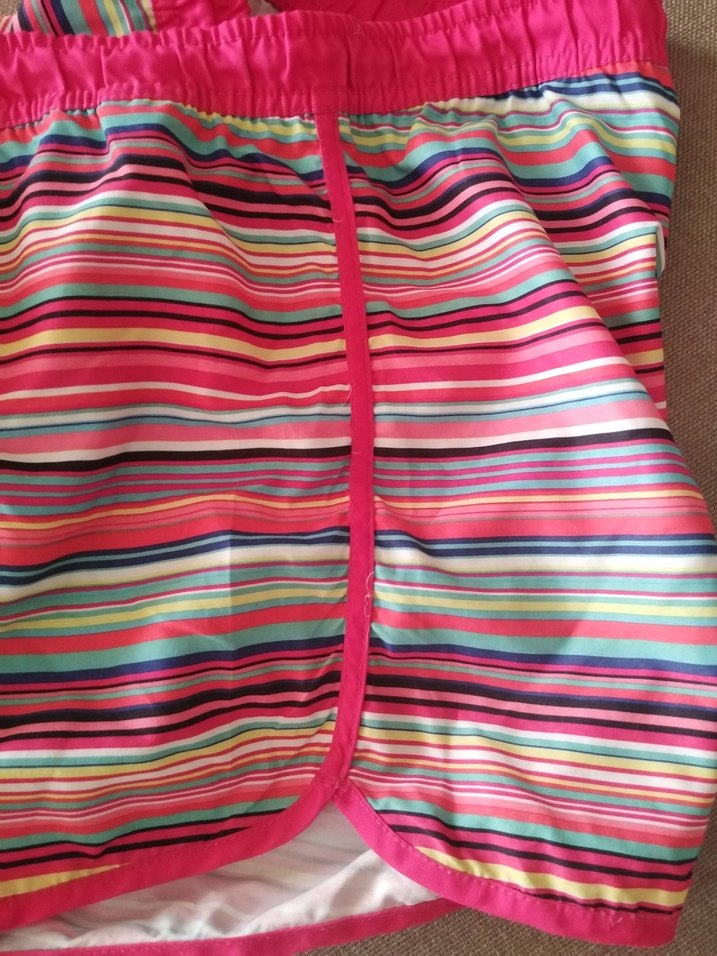 Renkli Çizgili Kadın deniz Şortu - Görsel 3
