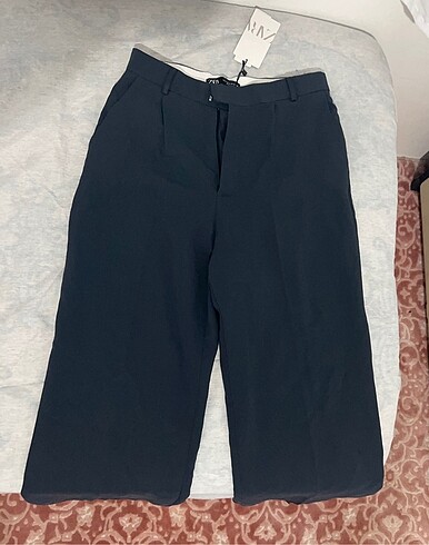 Zara Lacivert Kumaş Pantolon