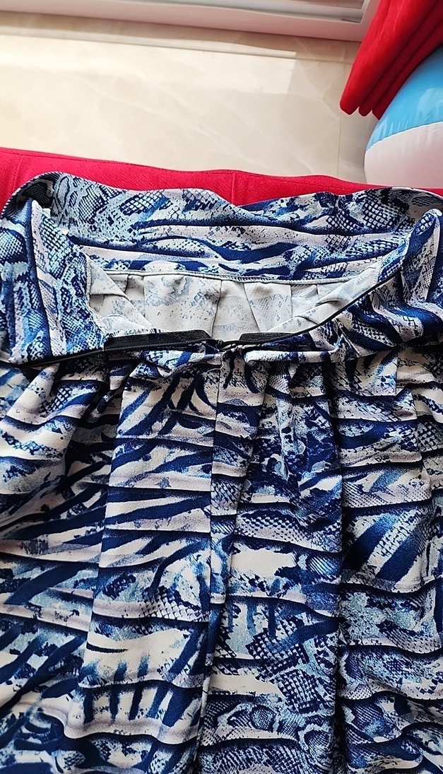 Bohem Gri-Mavi Piliseli Mini  etek - Görsel 5