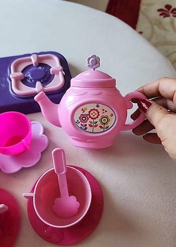  Beden pembe Renk Pembe Renkli Oyuncak Çay Seti