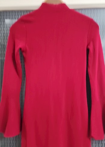 V Yakalı Uzun Kollu Triko Elbise - Görsel 6