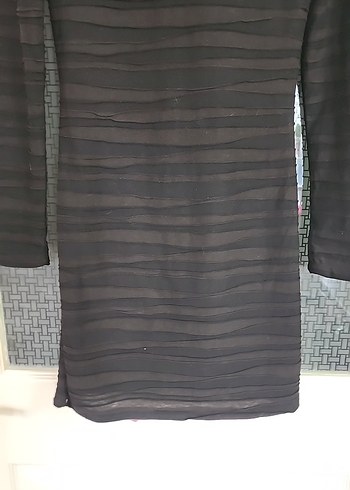 Uzun Kollu Siyah Midi Triko Elbise - Görsel 2