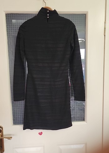 Uzun Kollu Siyah Midi Triko Elbise - Görsel 4